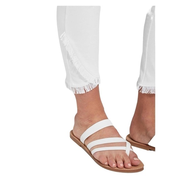 Lysse White Tulip Fringe Ankle Denim Jeans / Pants Size Small - Picture 3 of 11